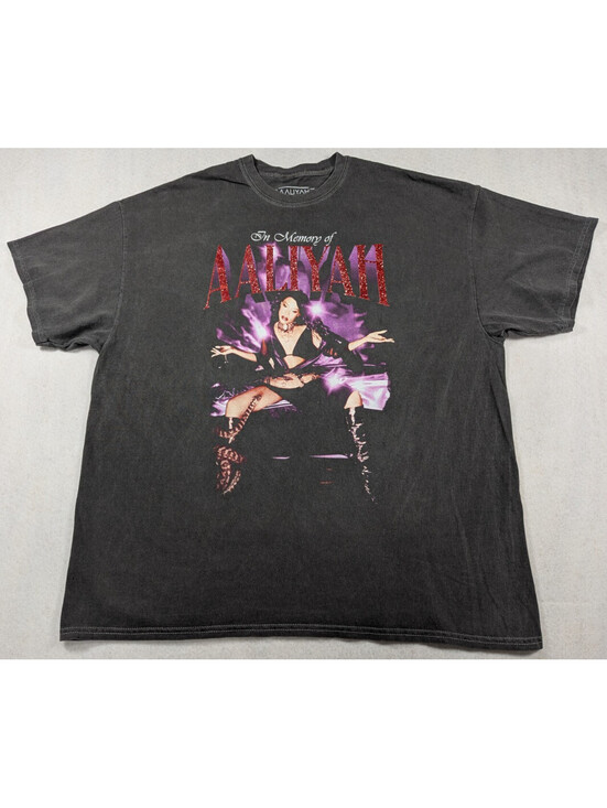 AALIYAH Tops - Aaliyah - In Memory Of Tour - Black Cotton - Men's or Women's T-Shirt - Size: 1x